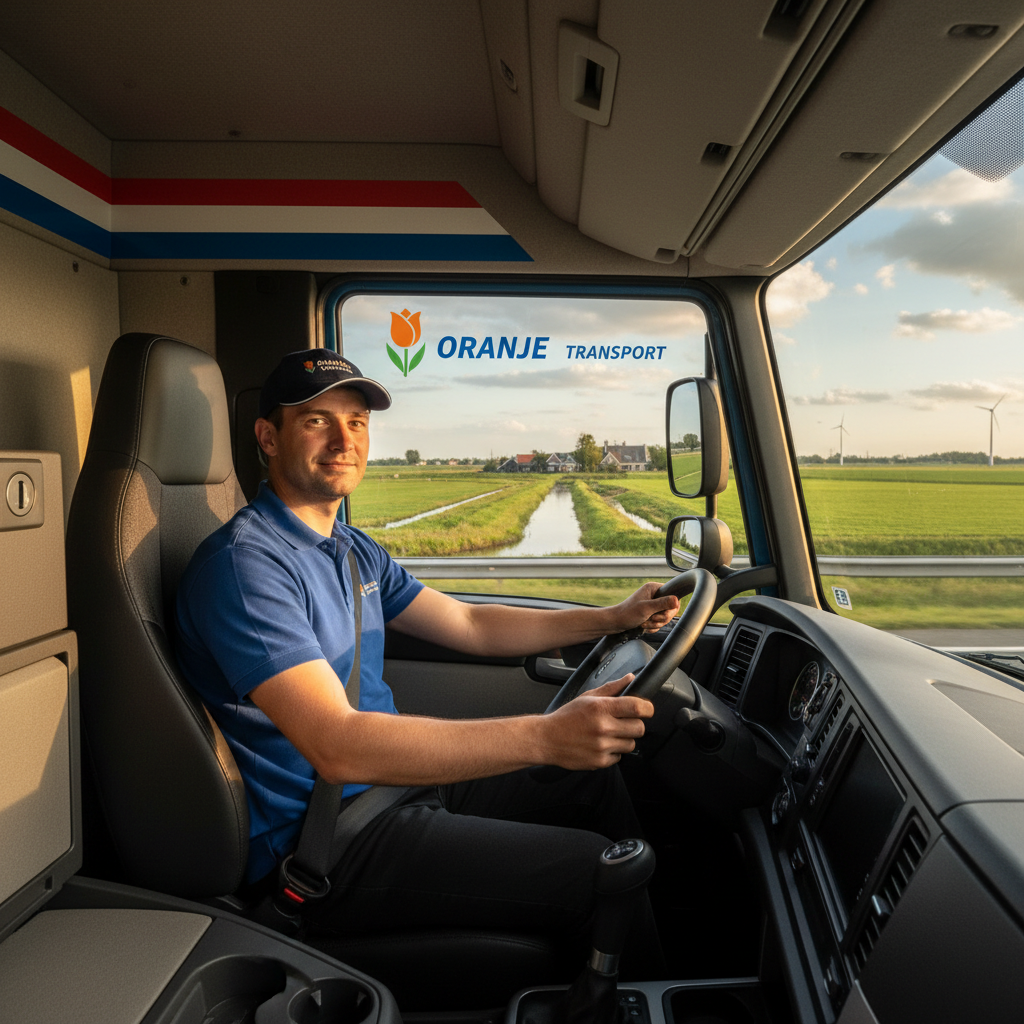 nederlandse vrachtwagen
met chauffeur